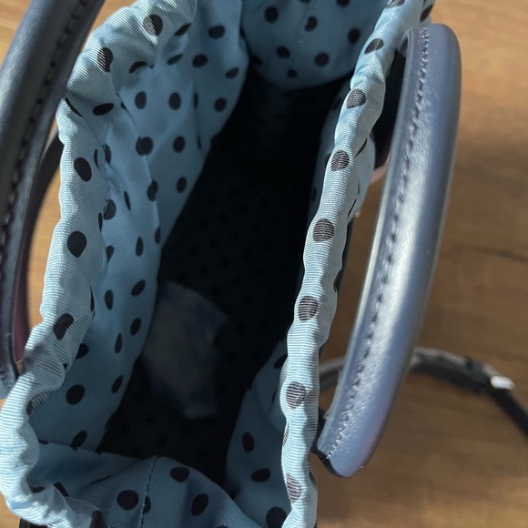 KATE SPADE-NWT Alice In Wonderland Navy Leather Handbag - Picture 14 of 16